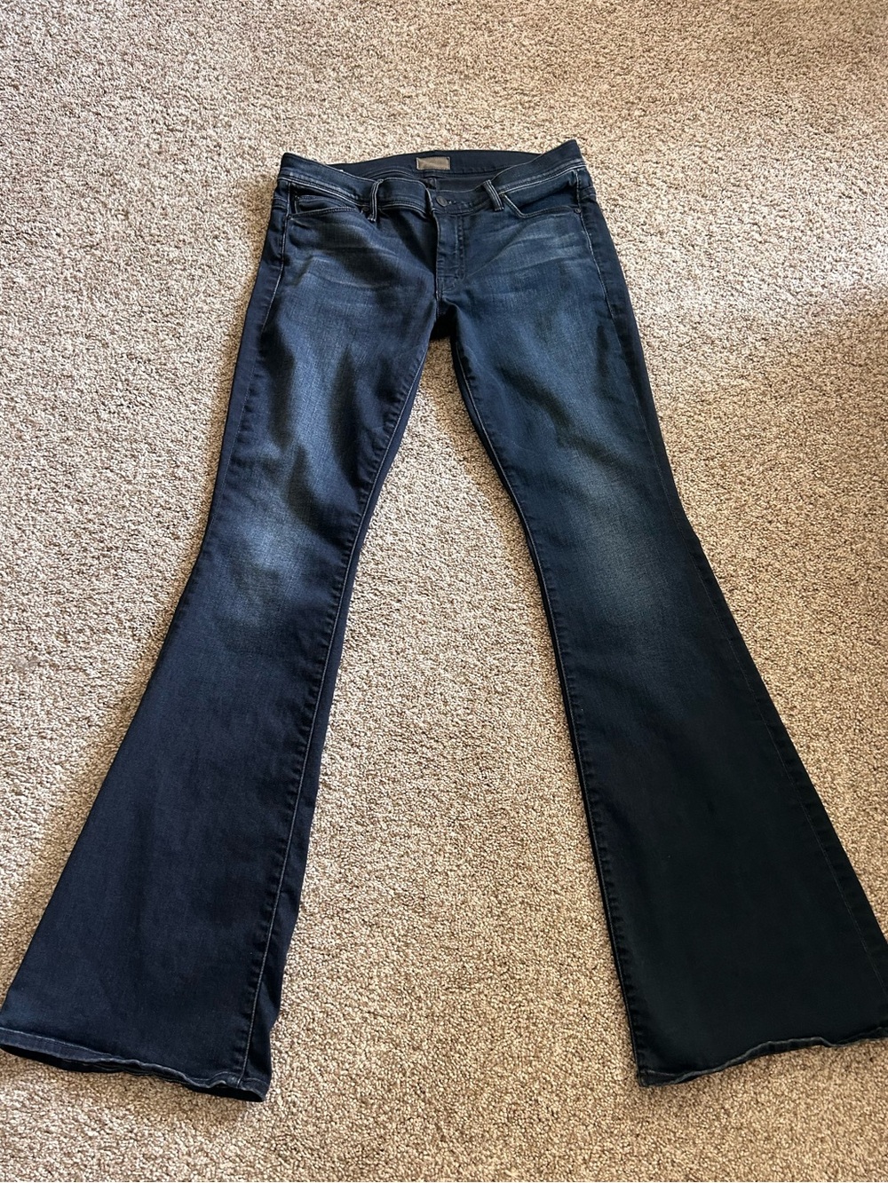MOTHER The Cruiser Dark Wash Flare Leg Jeans. “When the Going Gets Tough”. SZ 30 - Picture 1 of 10